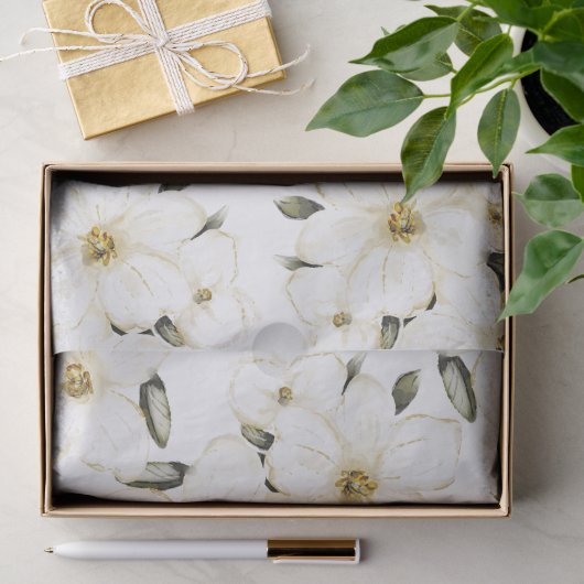 Papier Mousseline Fleur Élégante (Cadeau)
