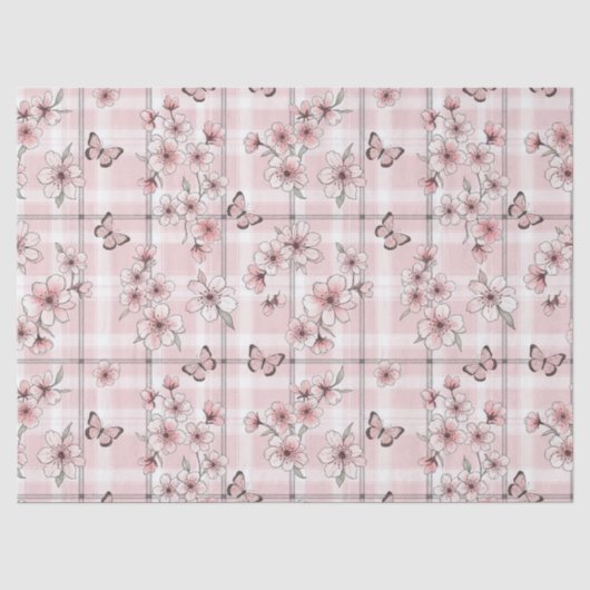 Papier Mousseline Fleur Élégante de Papillon (2) (Recto)