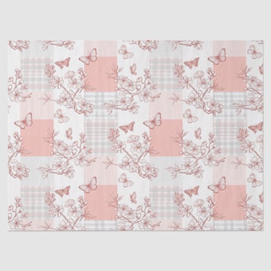 Papier Mousseline Fleur Élégante de Papillon (7) (Recto)