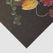 Papier Mousseline Fleur Encore Vie De Tulipes Et Violettes Roses (Détail)