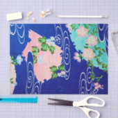 Papier Mousseline Fleur et eau courante, design japonais (Artisanat)