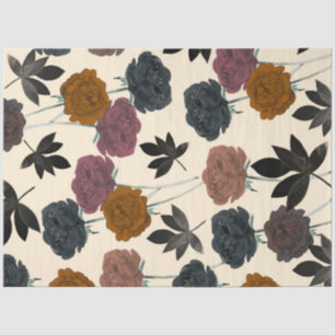 Papier Mousseline Fleur florale d'automne gras aquarelle vintage