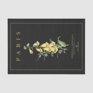 Papier Mousseline Fleur Foxglove Flower French Decoupage noir