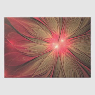 Papier Mousseline Fleur fractale de fansy rouge