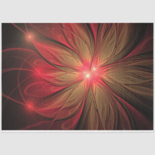 Papier Mousseline Fleur fractale de fansy rouge
