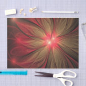Papier Mousseline Fleur fractale de fansy rouge (Artisanat)