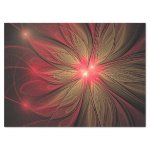 Papier Mousseline Fleur fractale de fansy rouge