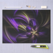 Papier Mousseline Fleur fractale violette torse et torse (Artisanat)