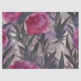 Papier Mousseline Fleur gothique aquarelle violette