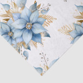 Papier Mousseline Fleur Icy Blue Gold Poinsettia Noël | Nom (Détail)