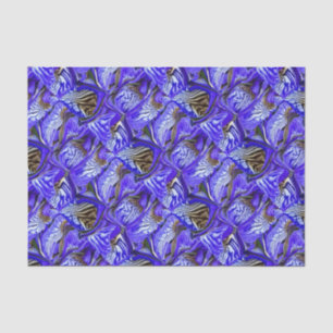 Papier Mousseline Fleur Iris Violet / Esthétique / Carrelé /