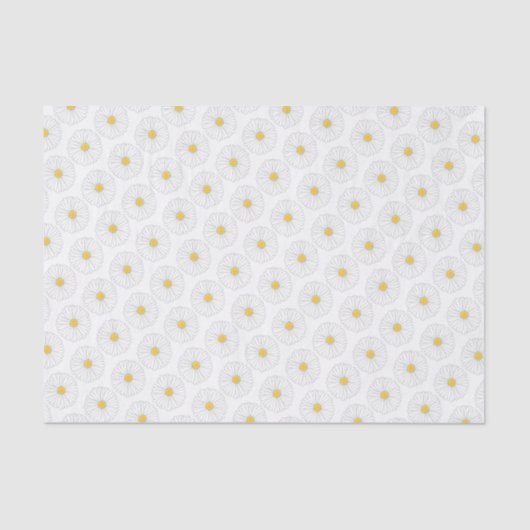 Papier Mousseline Fleur Jardin Floral Jaune Blanc (Recto)
