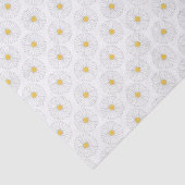Papier Mousseline Fleur Jardin Floral Jaune Blanc (Détail)