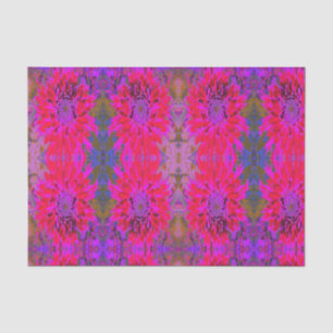 Papier Mousseline Fleur Magenta Abstraite, violette et dahlia rouge