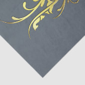 Papier Mousseline Fleur Or Abstraite de luxe Faux (Détail)