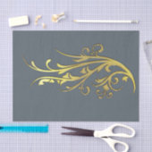 Papier Mousseline Fleur Or Abstraite de luxe Faux (Artisanat)