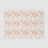 Papier Mousseline Fleur Orange Pêche (Recto)