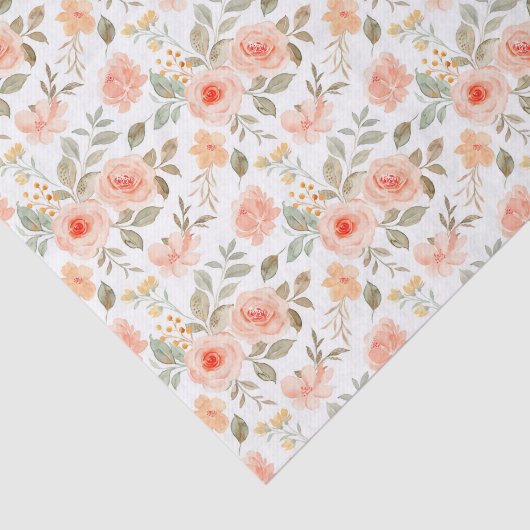 Papier Mousseline Fleur Orange Pêche (Détail)