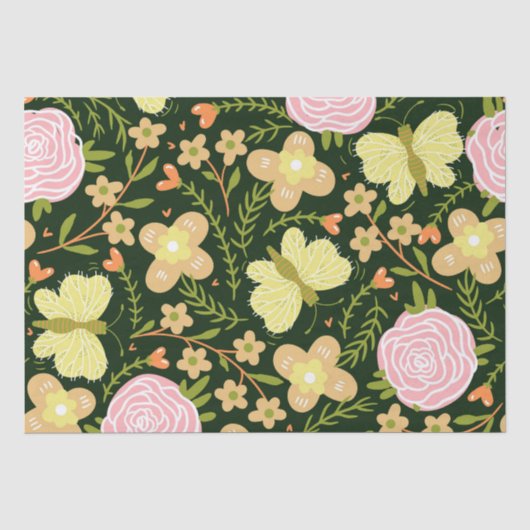 Papier Mousseline Fleur papillon (Recto)