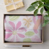 Papier Mousseline Fleur pastel rétro (2) (Cadeau)