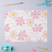 Papier Mousseline Fleur pastel rétro (4) (Artisanat)