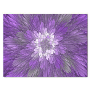 Papier Mousseline Fleur psychédélique violette Abstraite Fractal Art