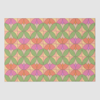 Papier Mousseline Fleur rétro géométrique