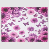 Papier Mousseline Fleur Romantique Rose (Recto)