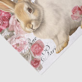 Papier Mousseline Fleur rose rosée de lapin français Script Decoupag (Détail)