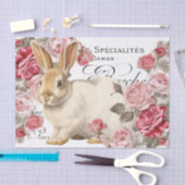 Papier Mousseline Fleur rose rosée de lapin français Script Decoupag (Artisanat)