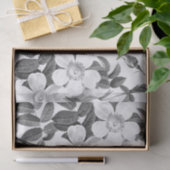 Papier Mousseline Fleur Rose sauvage noire et blanche (Cadeau)
