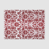 Papier Mousseline Fleur rouge foncé Damas (Recto)