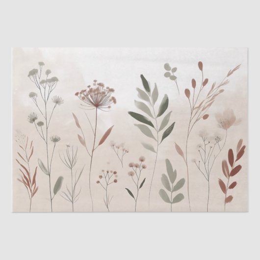 Papier Mousseline Fleur sauvage de Boho | Jardin du désert motif flo (Recto)