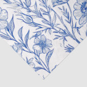 Papier Mousseline Fleur sauvage de la chinoiserie bleu et blanc (Détail)