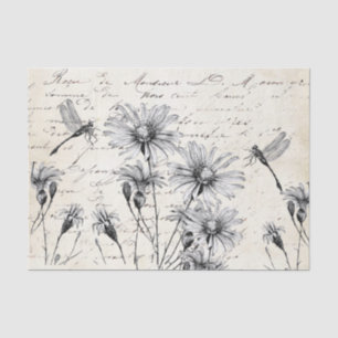 Papier Mousseline Fleur sauvage de script français Dragonfly Decoupa