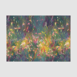 Papier Mousseline Fleur sauvage de style impressionniste, coloré, lu