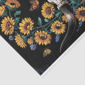 Papier Mousseline Fleur sauvage et Occident sauvage, Skull & Blooms (Détail)