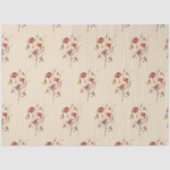 Papier Mousseline Fleur sauvage Floral Automne Papillon ivoire Décou (Recto)