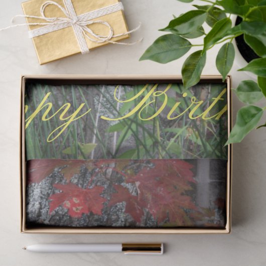 Papier Mousseline Fleur sauvage Joyeux anniversaire (Cadeau)