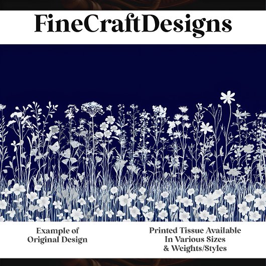 Papier Mousseline Fleur sauvage Silhouette Midnight Blue J4 découpag