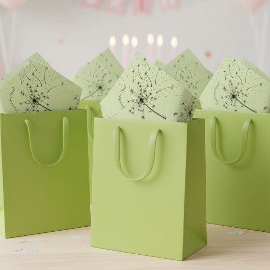 Papier Mousseline Fleur Sauvage Verte Délicate Pissenlit Baisers Flo