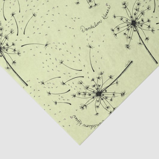 Papier Mousseline Fleur Sauvage Verte Délicate Pissenlit Baisers Flo (Détail)