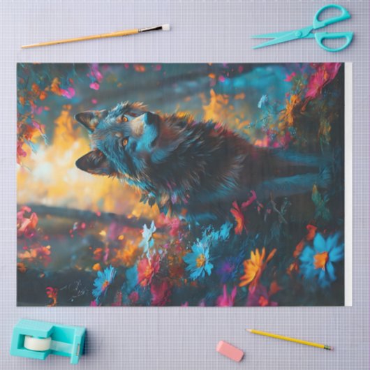 Papier Mousseline Fleur sauvage Wolf (Artisanat)