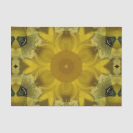 Papier Mousseline Fleur soleil éclate dorée (Recto)