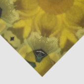 Papier Mousseline Fleur soleil éclate dorée (Détail)