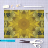 Papier Mousseline Fleur soleil éclate dorée (Artisanat)