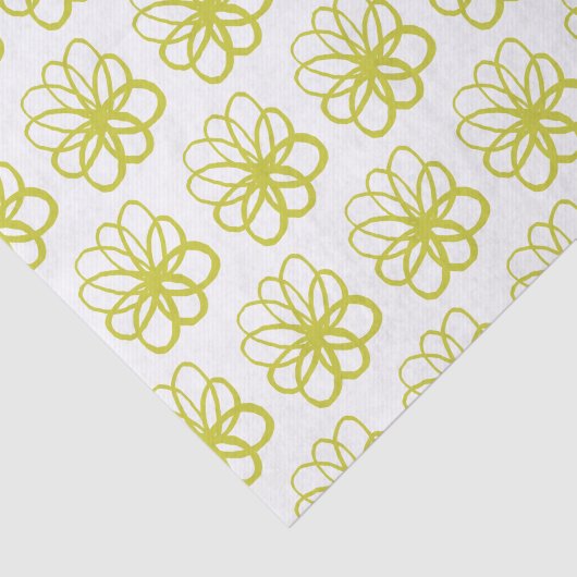 Papier Mousseline Fleur spontanée - Banane jaune (Détail)
