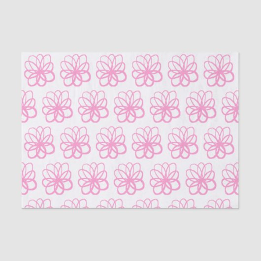 Papier Mousseline Fleur spontanée - rose (Recto)
