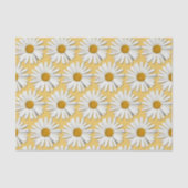 Papier Mousseline Fleur super Blanc Faisée Hippie Fleurs Jaune (Recto)