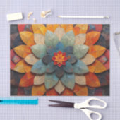 Papier Mousseline Fleur texturée Mandala Art (Artisanat)